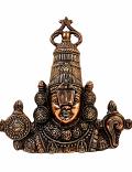 Black Metal Antique Wall Hanging Decor of Tirupati Balaji (Face) - 14"